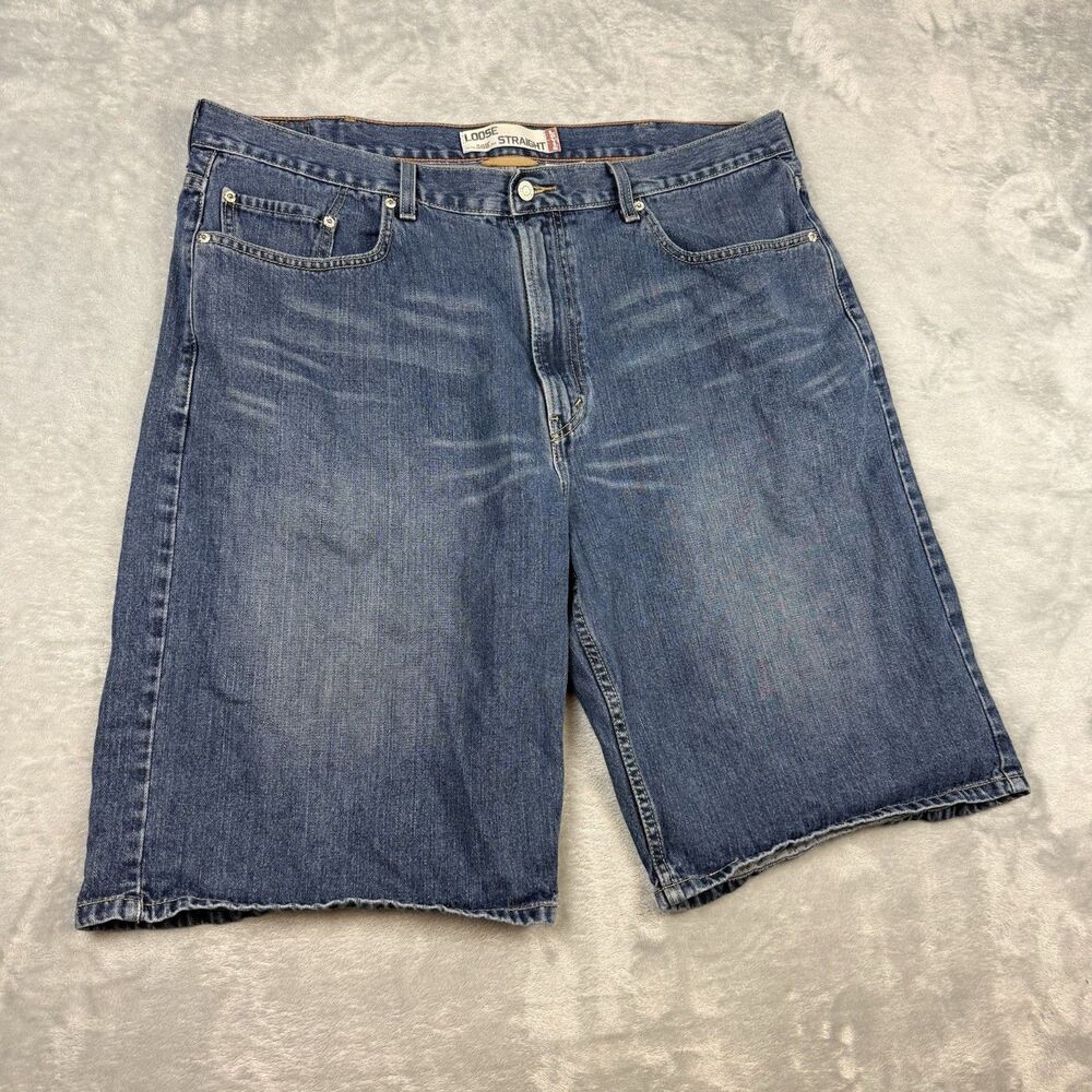 Vintage Y2K Levi’s 569 Loose Straight Denim Shorts 40 Blue Baggy Skater